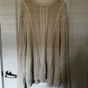 Goodfellow & Co Cream Cable Knit Crewneck Sweater